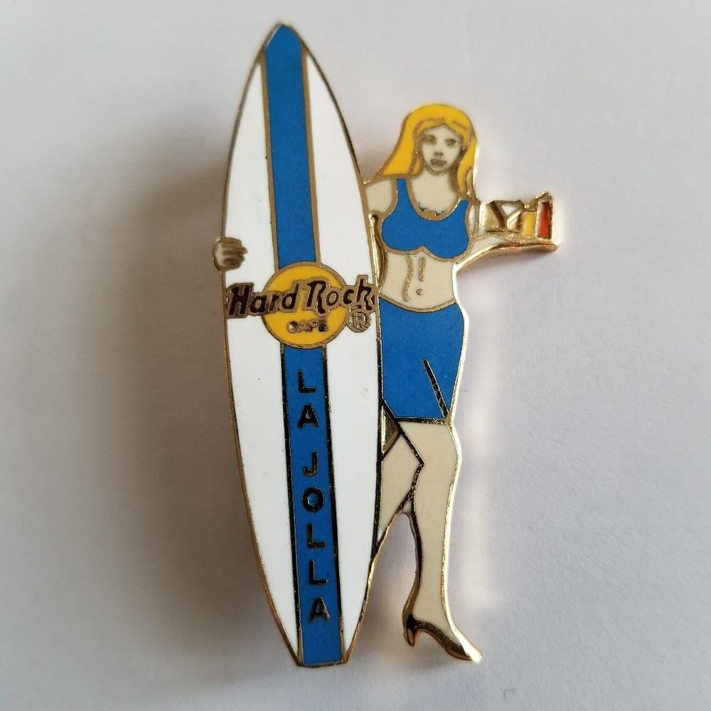 Hard Rock Cafe pin La Jolla Surfer Girl waitress with blonde hair - Picture 9 of 9